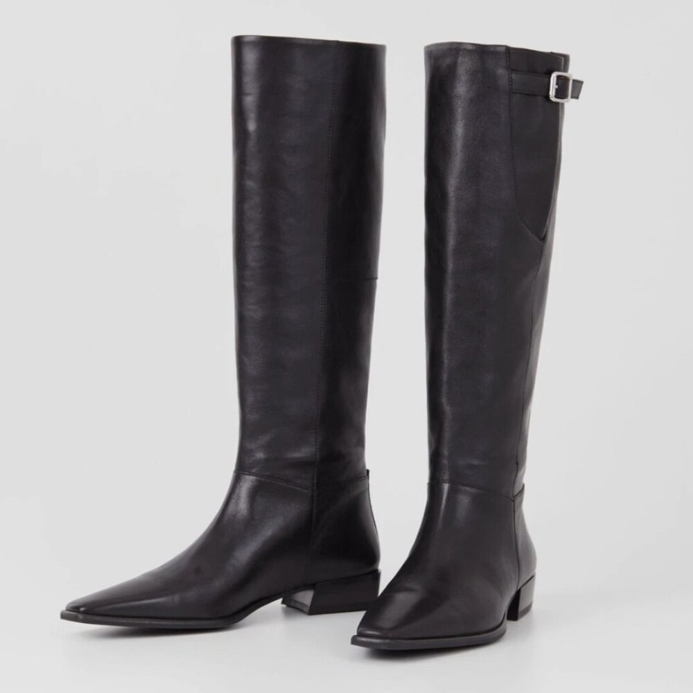 Vagabond Shoemakers Nella Leather Tall Over Knee Pull-On Boots Black US 8